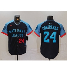 Men National League 24 William Contreras Navy 2024 All Star Limited Stitched Baseball Jersey 1