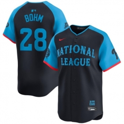 Men National League 28 Alec Bohm Navy 2024 All Star Limited Stitched Baseball Jersey