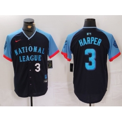 Men National League 3 Bryce Harper Navy 2024 All Star Limited Stitched Baseball Jersey 7