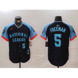 Men National League 5 Freddie Freeman Navy 2024 All Star Limited Stitched Baseball Jersey 7