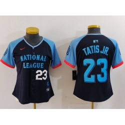 Women National League 23 Fernando Tatis Jr  Navy 2024 All Star Limited Stitched Baseball Jersey 2