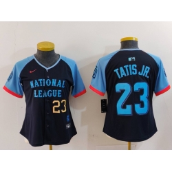 Women National League 23 Fernando Tatis Jr  Navy 2024 All Star Limited Stitched Baseball Jersey 5 8