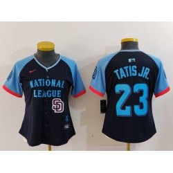 Women National League 23 Fernando Tatis Jr  Navy 2024 All Star Limited Stitched Baseball Jersey 5