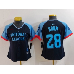 Women National League 28 Alec Bohm Navy 2024 All Star Limited Stitched Baseball Jersey 1