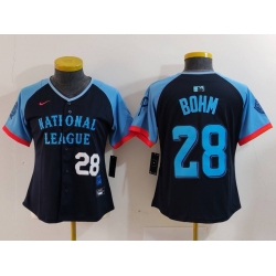 Women National League 28 Alec Bohm Navy 2024 All Star Limited Stitched Baseball Jersey 2