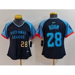 Women National League 28 Alec Bohm Navy 2024 All Star Limited Stitched Baseball Jersey 3