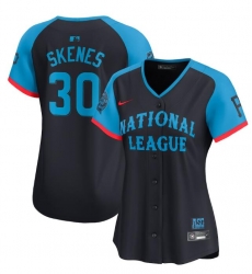 Women National League 30 Paul Skenes Navy 2024 All Star Limited Stitched Baseball Jersey