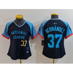 Women National League 37 Teoscar Hernandez Navy 2024 All Star Limited Stitched Baseball Jersey 2