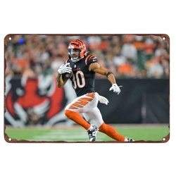 Cincinnati Bengals Aluminum Sign 12x8 Inch Chase Brown 004