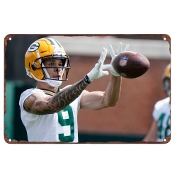 Green Bay Packers Aluminum Sign 12x8 Inch Christian Watson 001