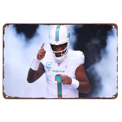 Miami Dolphins Aluminum Sign 12x8 Inch Tua Tagovailoa 002