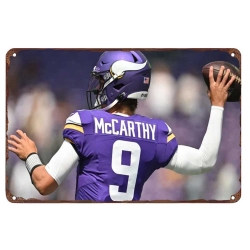 Minnesota Vikings Aluminum Sign 12x8 Inch J.J. McCarthy 001