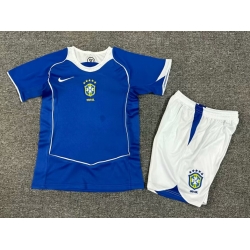 Youth Retro Soccer Jerseys Brazil Blue