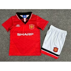 Youth Retro Soccer Jerseys Manchester United F.C. Red 94 96