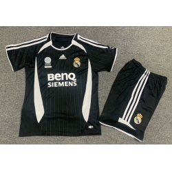 Youth Retro Soccer Jerseys Real Madrid CF Black 06 07