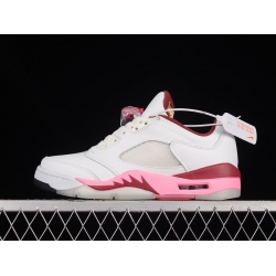 AIR JORDAN 5 LOW GS CRAFTED FOR HER WHITE CORAL CHALK-DESERT BERRY BLACK DX4390 116