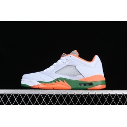 AIR JORDAN 5 RETRO LOW GS HURRICANES FOOTBALL GREY BRILLIANT ORANGE PINE GREEN FQ1293 018