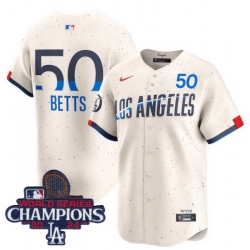 Men Nike Los Angeles Dodgers Mookie Betts #50 Ice Cream 2024 World Series Champions Stitched MLB Jersey