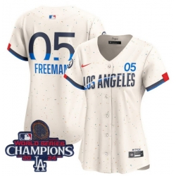 Women Nike Los Angeles Dodgers Freddie Freeman #5 Ice Cream 2024 World Series Champions Stitched MLB Jersey