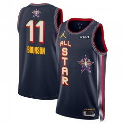 Men 2025 All Star 11 Jalen Brunson Navy Stitched Basketball Jersey