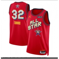 Men 2025 All Star #32 Karl-Anthony Towns Red Stitched Basketball Jersey