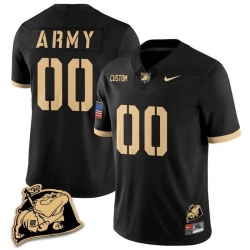 Men Army Black Knights Active Player Custom Black 2024 F U S E  Rocky The Bulldog Patch Vapor Stitched Football Jersey