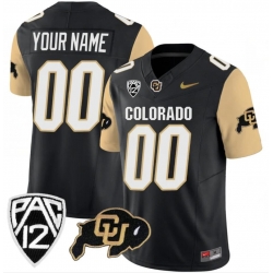 Men Colorado Buffaloes Active Player Custom Black Brown 2024 F U S E  With Big 12 XII Patch Stitched Football Jersey