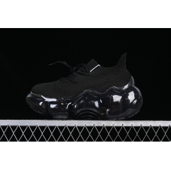 GROUNDS THICK SOLED SPORTS SHOES WITH LARGE AIR BUBBLES BLACK