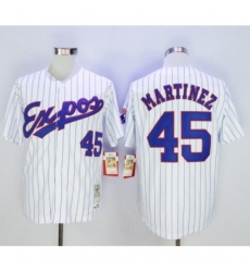 Toddler Montreal Expos 45 Pedro Martinez Baseball Stitched Jersey White Retro