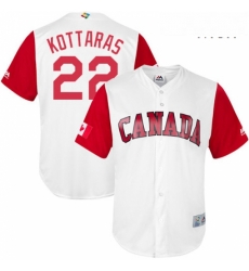 Mens Canada Baseball Majestic 22 George Kottaras White 2017 World Baseball Classic Replica Team Jersey