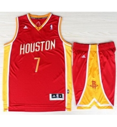 Houston Rockets 7 Jeremy Lin Red Throwback Revolution 30 Swingman Jerseys Shorts NBA Suits