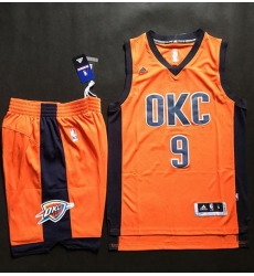 Thunder #9 Serge Ibaka Orange Alternate A Set Stitched NBA Jersey