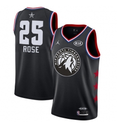 Timberwolves #25 Derrick Rose Black Basketball Jordan Swingman 2019 All Star Game Jersey