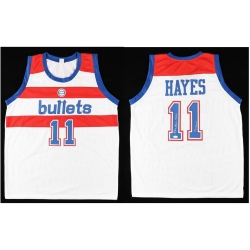 Rare Elvin Hayes Vintage Adidas Washington Bullets #11 Hardwood White Stitched Basketball Jersey