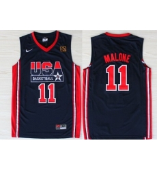 1992 Olympics Team USA 11 Karl Malone Navy Blue Swingman Jersey