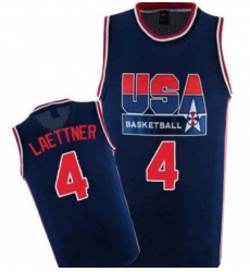 1992 Olympics Team USA 4 Christian Laettner Navy Blue Swingman Jersey 