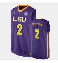 LSU Tiger Trendon Watford Purple Authentic Men'S Jersey