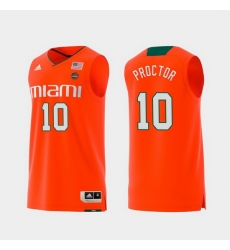 Men Miami Hurricanes Dominic Proctor Orange Replica College Basketball Jersey