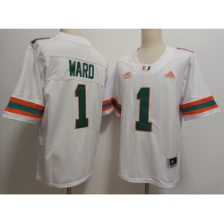 Miami Hurricanes #1 Cam Ward White  F U S E Jersey