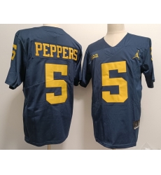 Men Michigan Wolverines Jabrill Peppers #5 Navy High School F U S E Stitched Jersey