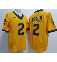 Men Women Youth Michigan Wolverines Blake Corum #2 Yellow High School F U S E Stitched Game Jersey