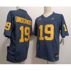 Michigan Wolverines #19 Bryce Underwood Navy Blue Stitched Football Jersey