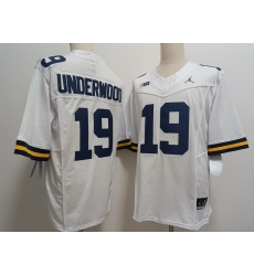 Michigan Wolverines #19 Bryce Underwood White Stitched Jerseys