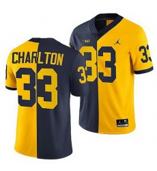 Michigan Wolverines Taco Charlton Navy Maize Split Edition Nfl Alumni Jersey