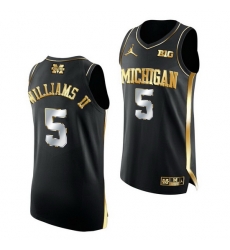 Michigan Wolverines Terrance Williams Ii 2021 March Madness Golden Authentic Black Jersey