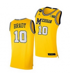 Michigan Wolverines Tom Brady Maize College Basketball Return New England Jersey