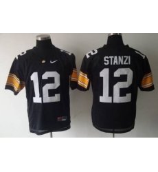 Hawkeyes #12 Stanzi Black Embroidered NCAA Jersey