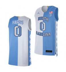 North Carolina Tar Heels Anthony Harris 2021 Blue White Split Edition Special Jersey