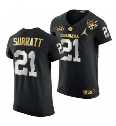 North Carolina Tar Heels Chazz Surratt Black 2021 Orange Bowl Golden Edition Jersey