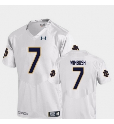 Men Notre Dame Fighting Irish Brandon Wimbush 7 White College Football Replica Jersey